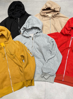 TY1980冬季新款女装韩版宽松拉链开衫加绒加厚连帽卫衣女212515