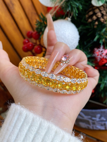 禾美珠宝 足金999镶嵌款手镯