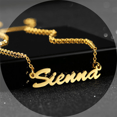 925纯银项链吊坠定制名字字母