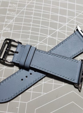 苹果手表Apple Watch765真皮表带Bleu Lin 亚麻蓝色swift头层牛皮