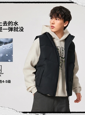 正品李宁冬季新品反伍BADFIVE男子防泼水宽松鸭绒羽绒马甲AMRV029