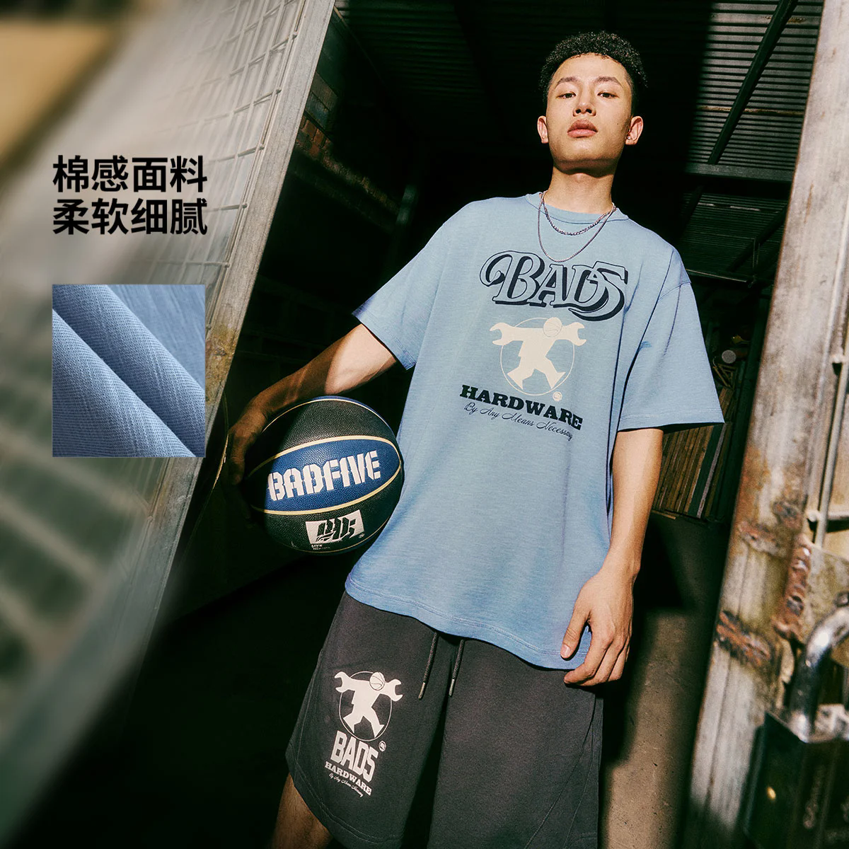 李宁男子运动T恤2025夏季新款反伍BADFIVE宽松短袖文化衫AHSVB75