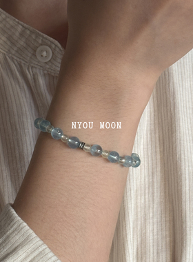 nyoumoon天然海蓝宝葡萄石手串