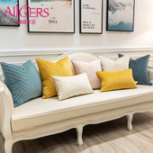 简约现代轻奢客厅沙发靠枕靠垫抱枕套正方形腰枕含芯定制黄色抱枕