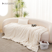 冬季 仿兔毛毯子毛绒毯午睡盖毯小毛毯加厚沙发毯轻奢床尾毯搭毯