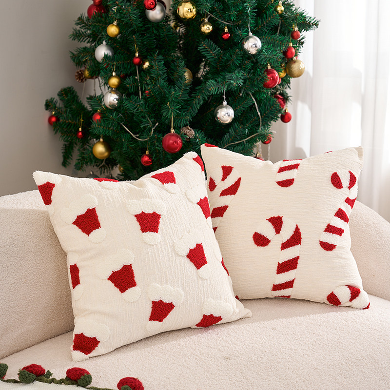 可爱沙发腰靠枕套圣诞节抱枕客厅沙发靠背大靠垫床上抱枕套不含芯