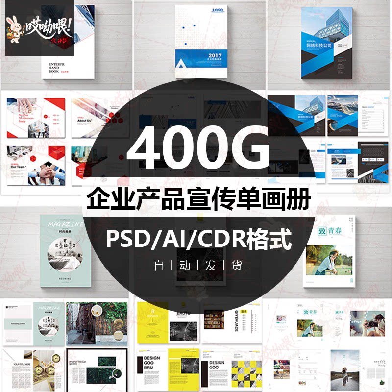 公司企业产品宣传单画册PSD CDR AI封面内页版式排版设计素材模板图片