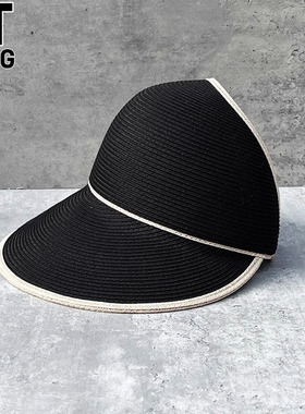 香港I.Tgreg太阳帽空顶草帽百搭防晒帽清凉草编马术帽遮阳鸭舌帽