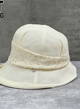 香港代购I.TGREG日系和纸帽子女渔夫帽轻薄透气防晒遮阳翻檐盆帽