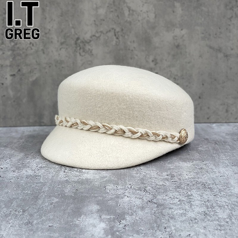 I.TGREG礼帽日系女秋冬羊毛圆顶