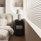 30cm超窄卧室床头柜简约现代黑色极简铁艺窄缝小型创意床边桌替代