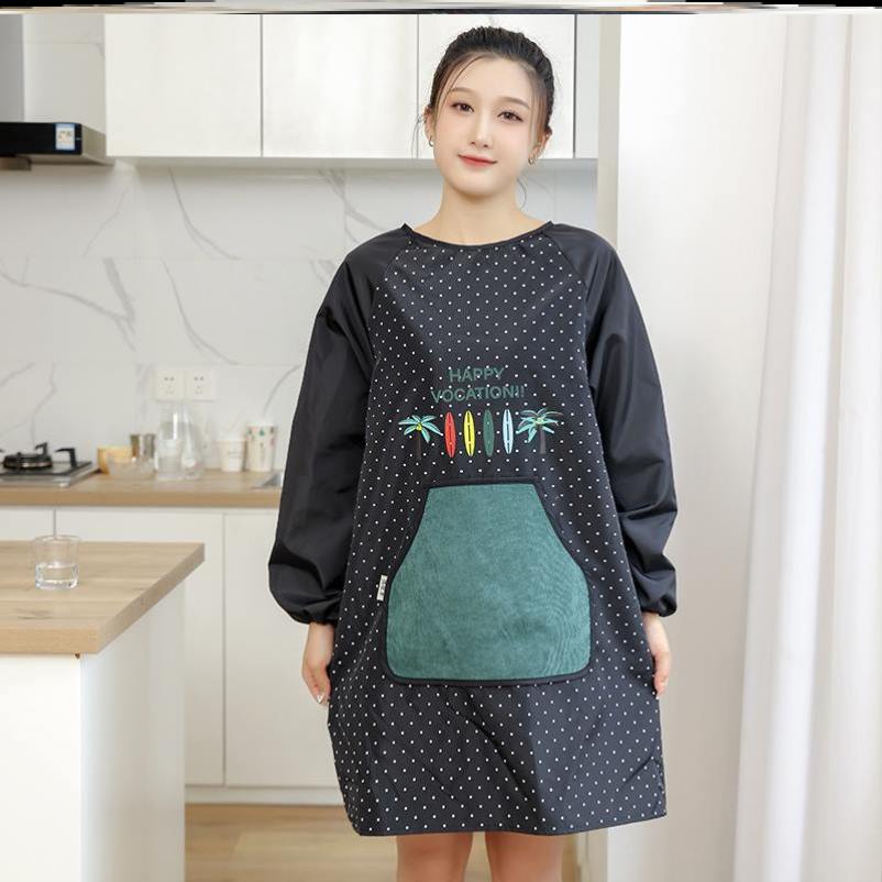 不粘毛防水做饭的外罩衣日本工作服成人罩衣女冬季洋气围裙宝宝女