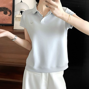 显瘦Polo衫 2026春夏季 新款 韩版 百搭纯色简约上衣天丝T恤女6010