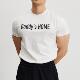 通勤基础显身材圆领短袖 AFTERGLOW索罗娜凉感标语印花修身 T恤