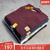 打底口袋长袖 弹跳潮人 Carhartt卡哈特K126宽松圆领纯色工装 T恤潮