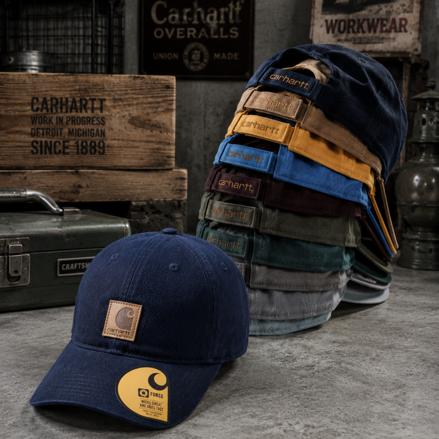 正品现货 Carhartt 卡哈特工装水洗帆布棒球帽夏季做旧遮阳鸭舌帽