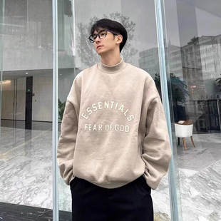 Essentials 弹跳潮人FOG God SS23纯色圆弧口袋圆领卫衣 Fear