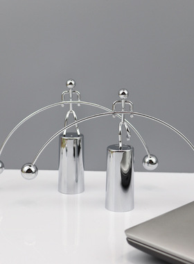 撸铁小人摆件不倒翁举重