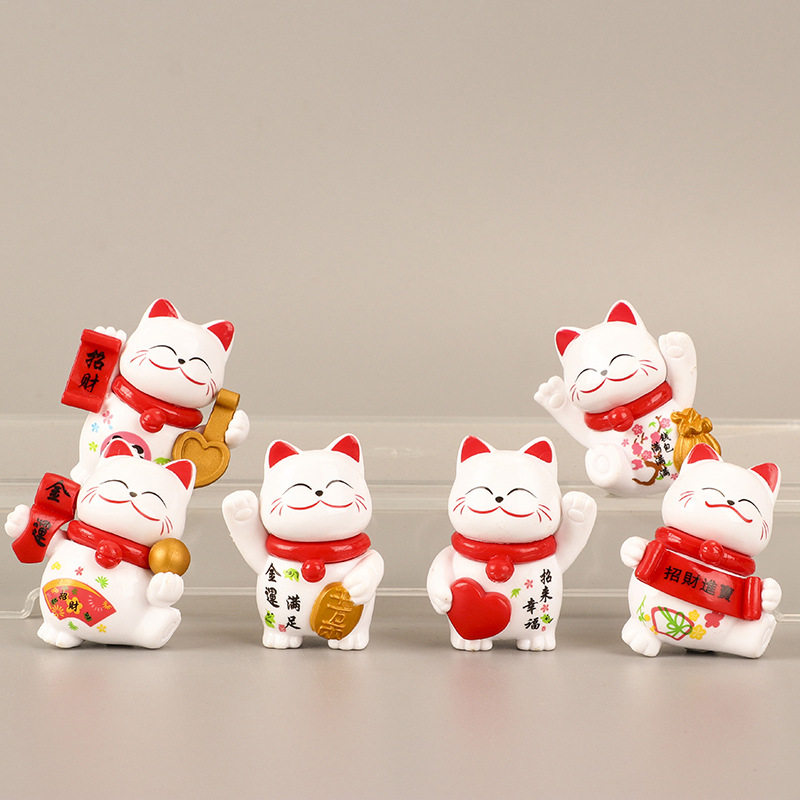 招财猫摆件手办公仔玩具微景观