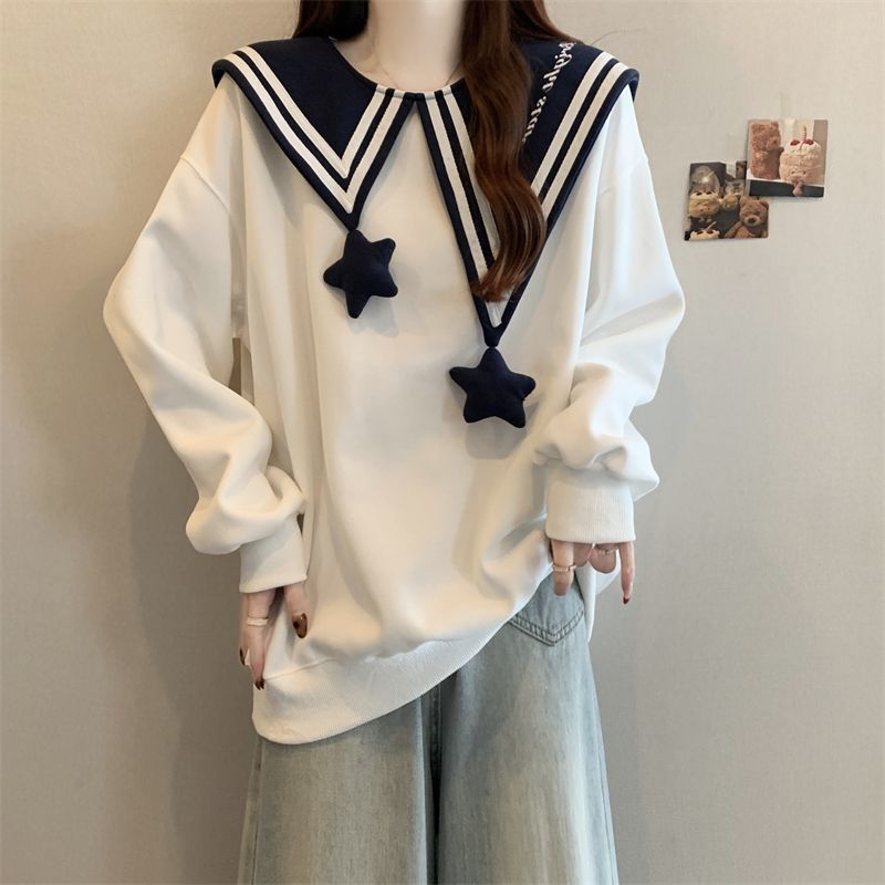 大码230斤时尚洋气减龄宽松卫衣女学院风日系甜美百搭加绒上衣,女装/女士精品,卫衣/绒衫,淘宝优惠券,粉丝福利购,淘宝优惠卷