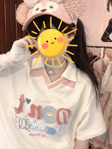 21支210g精梳纯棉夏季美式字母刺绣短袖t恤男女华夫格polo领上衣