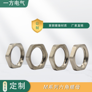 黄铜镀镍六角螺母金属锁母夹紧螺纹螺母 M8M10M12M16M18M20M32M40