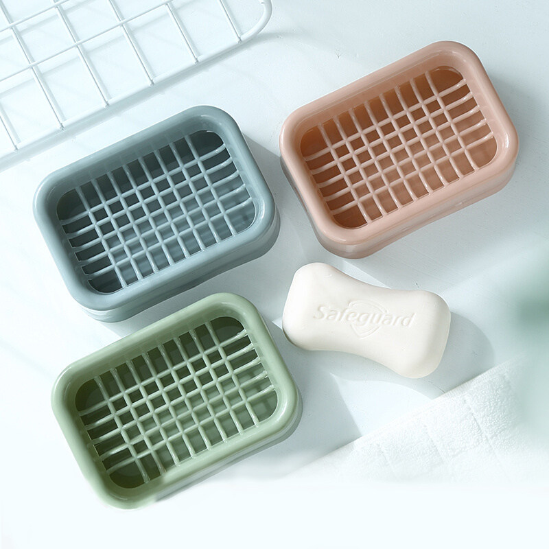 双层带盖香皂盒浴室卫生间沥水肥皂盒创意旅行便携皂托简约肥皂架