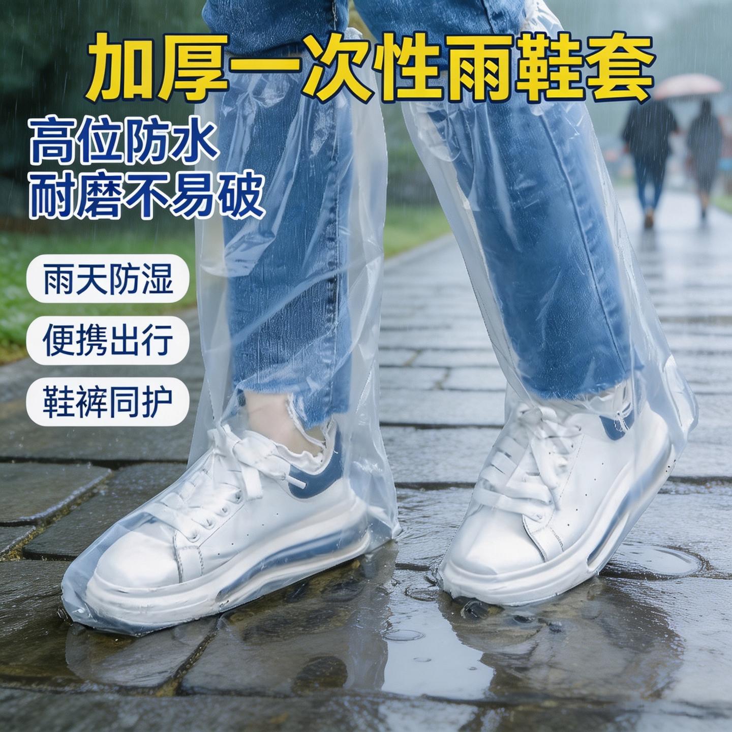 一次性高筒防水防滑耐磨雨鞋套