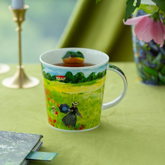英国Dunoon骨瓷水杯咖啡杯莫奈花园骨瓷马克杯早餐杯茶杯480ml