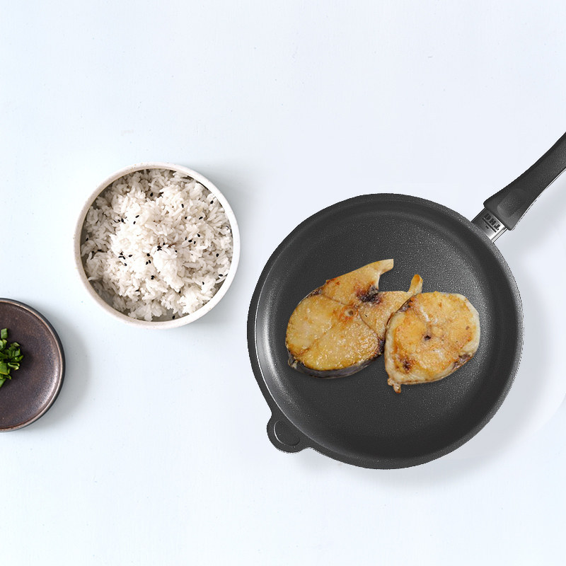 德国进口不粘锅煎锅DHT重型铸铝合金燃气款不粘煎炒锅送原装锅盖