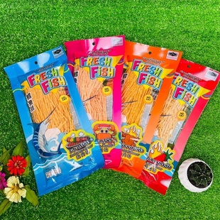 包邮 泰国直邮鳕鱼丝鱼趣FRESH FISH蟹BBQ烤鸡浓香辣味300g满100