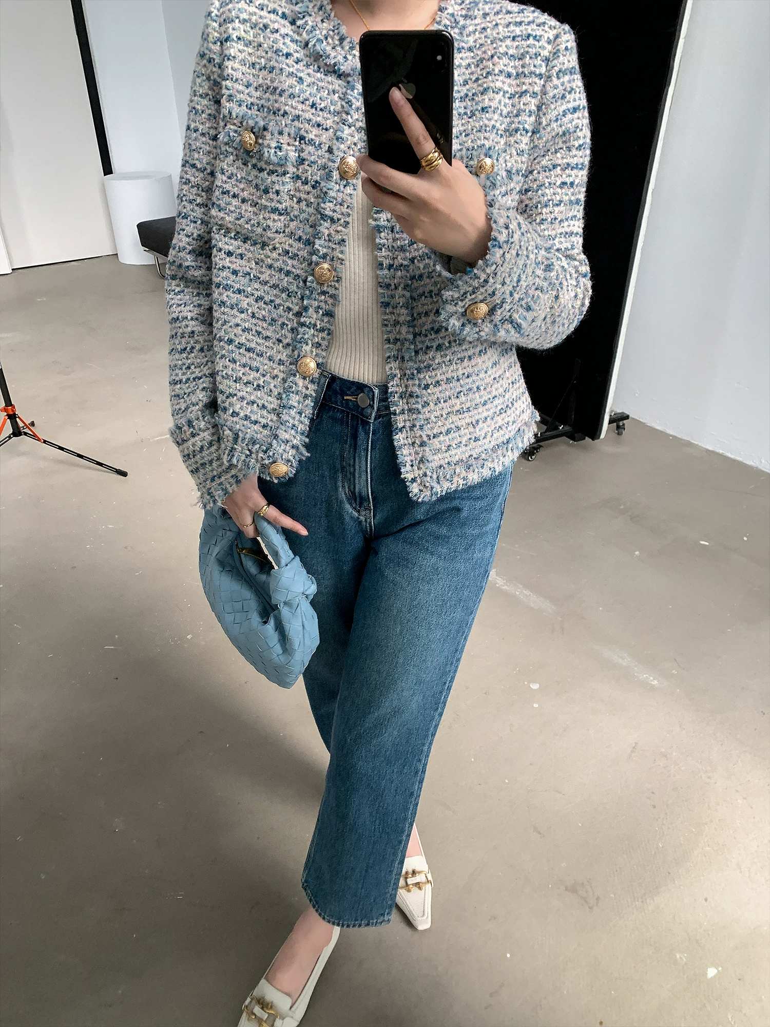 Шерстяная осенняя металлическая куртка, западный стиль, стиль Chanel