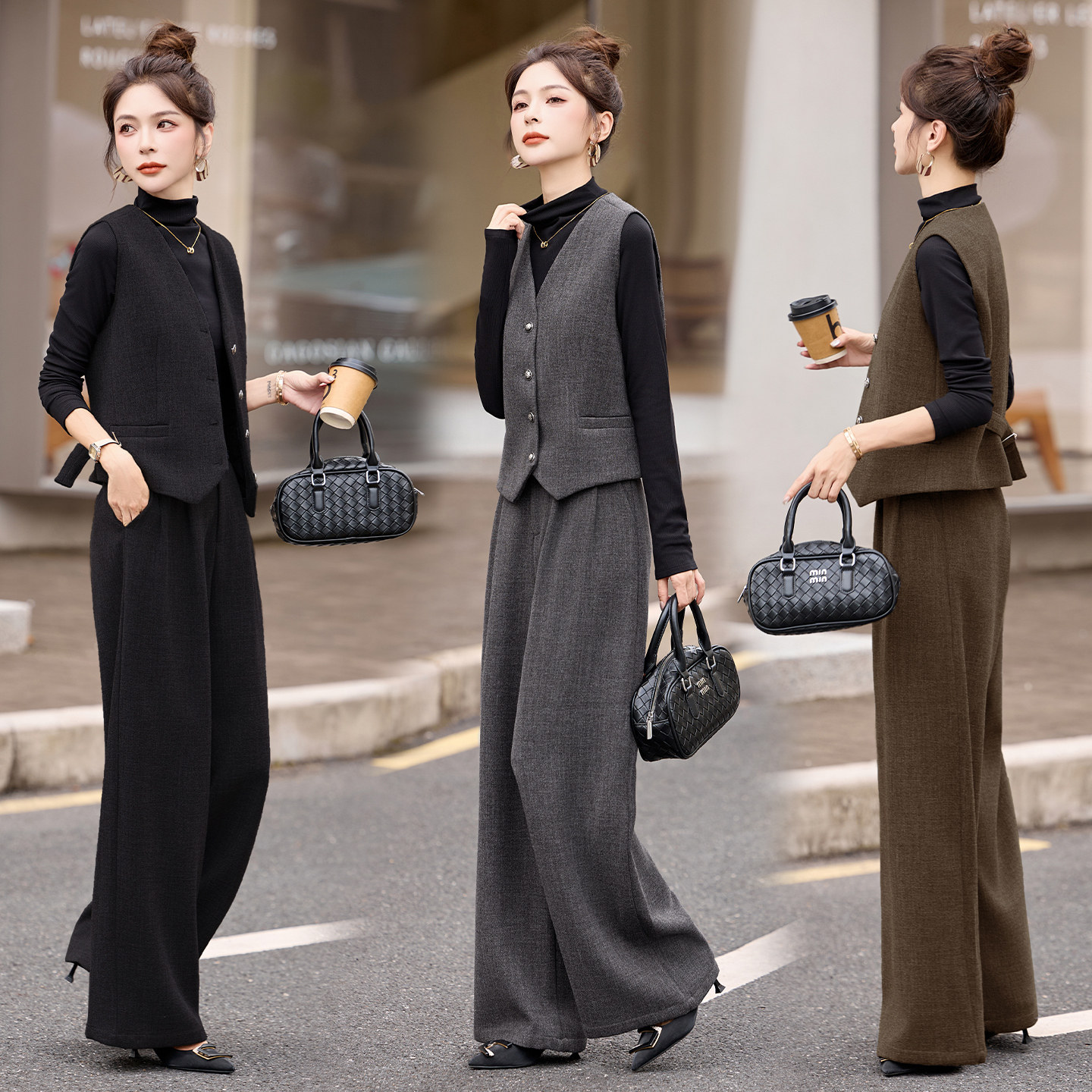 通勤西装套装女款爆款2026新款春秋妈妈时尚一整套穿搭春装显瘦