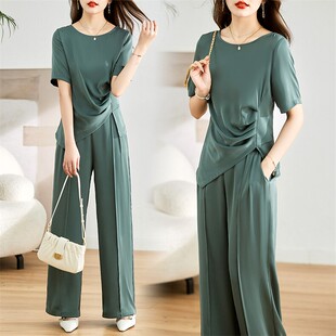 套装 女洋气时髦宽松遮肉显瘦气质通勤百搭日常两件套 时尚 2026新款