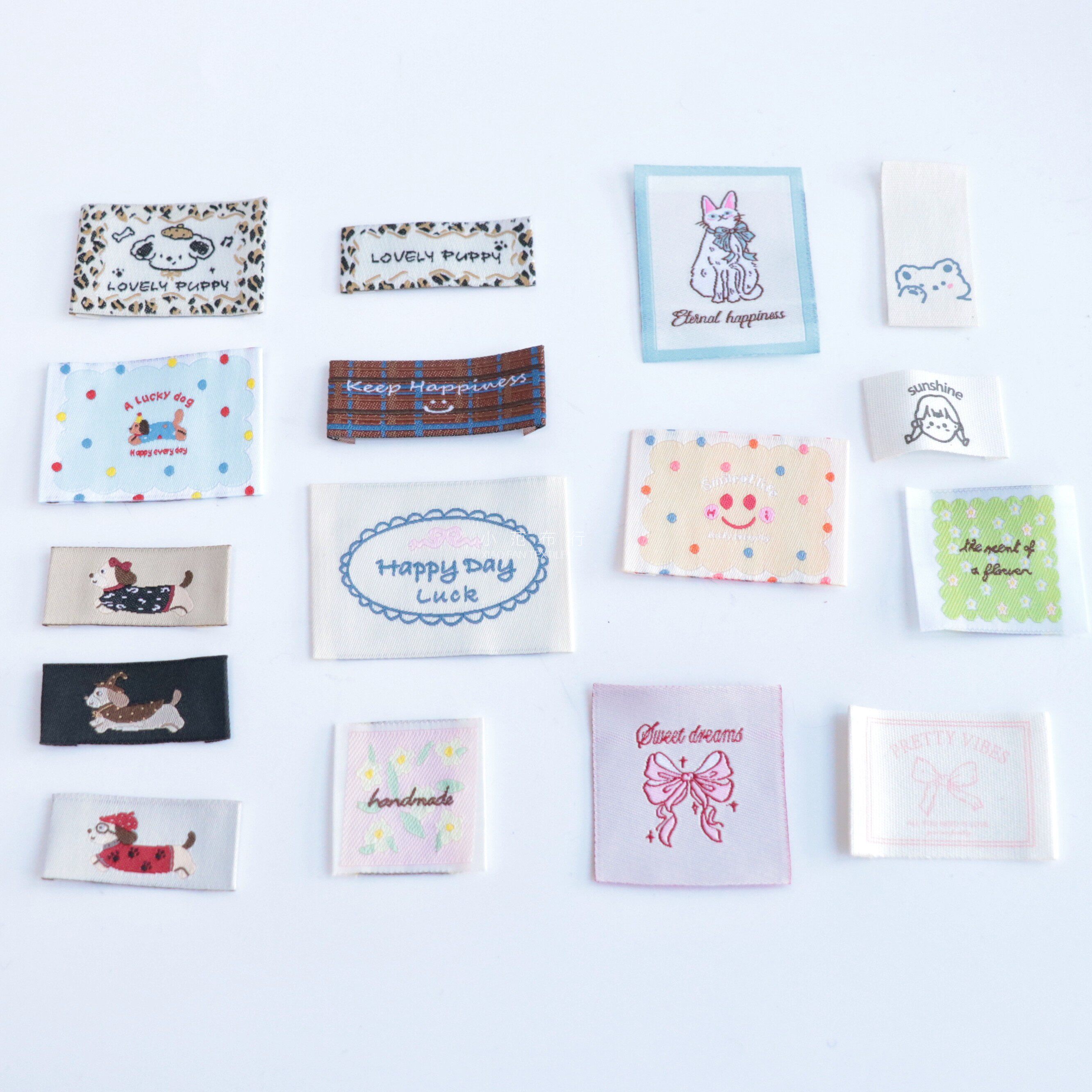 可爱复古织唛布标箱包围巾帽子布贴服装辅料发圈装饰标签补丁贴