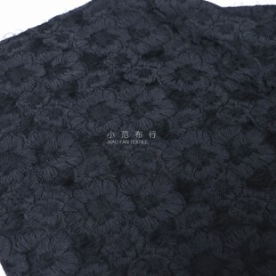 春夏纯黑色涤棉立体浮雕提花布料旗袍男女款西装裤子衬衫服装面料