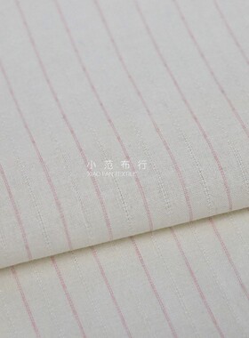 粉色蓝色竹节条纹暗纹提花纯棉布料 全棉竖条纹连衣裙衬衫面料