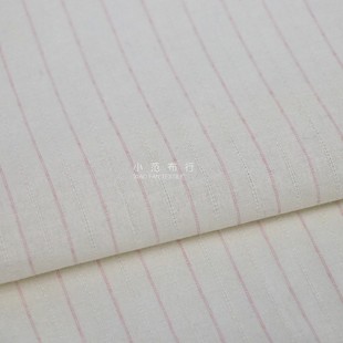 粉色蓝色竹节条纹暗纹提花纯棉布料 全棉竖条纹连衣裙衬衫面料