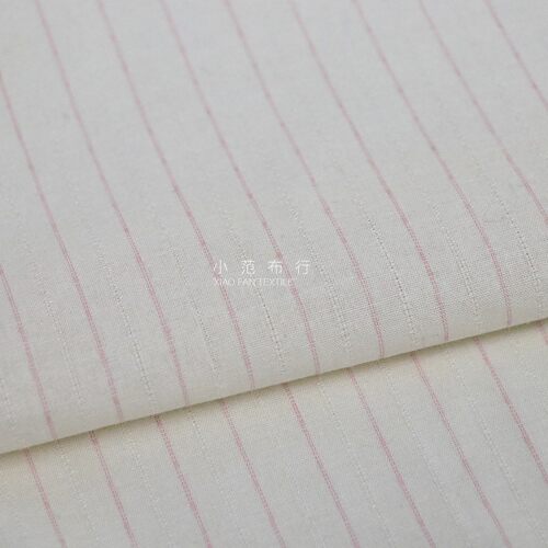 粉色蓝色竹节条纹暗纹提花纯棉布料 全棉竖条纹连衣裙衬衫面料