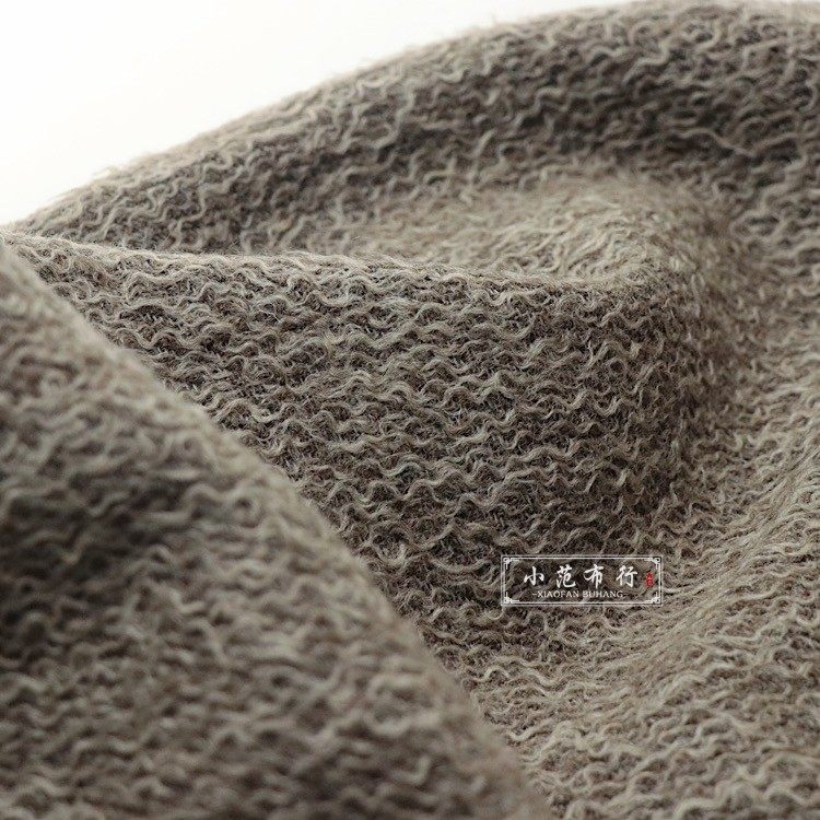 燕麦色泡面卷纯羊毛布料 个性小众设计师大衣夹克外套套装面料