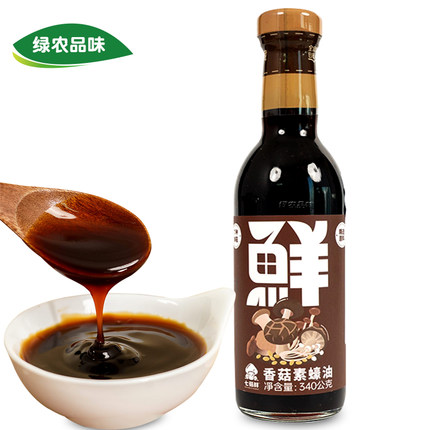 台湾进口 全食物日记 香菇素蚝油 大豆耗油厨房调味耗油340g