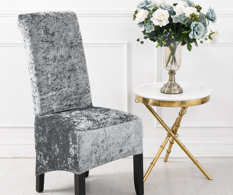 酒店高靠背加大斜摆椅子套罩高档现代金钻绒连体一体防滑餐椅套子