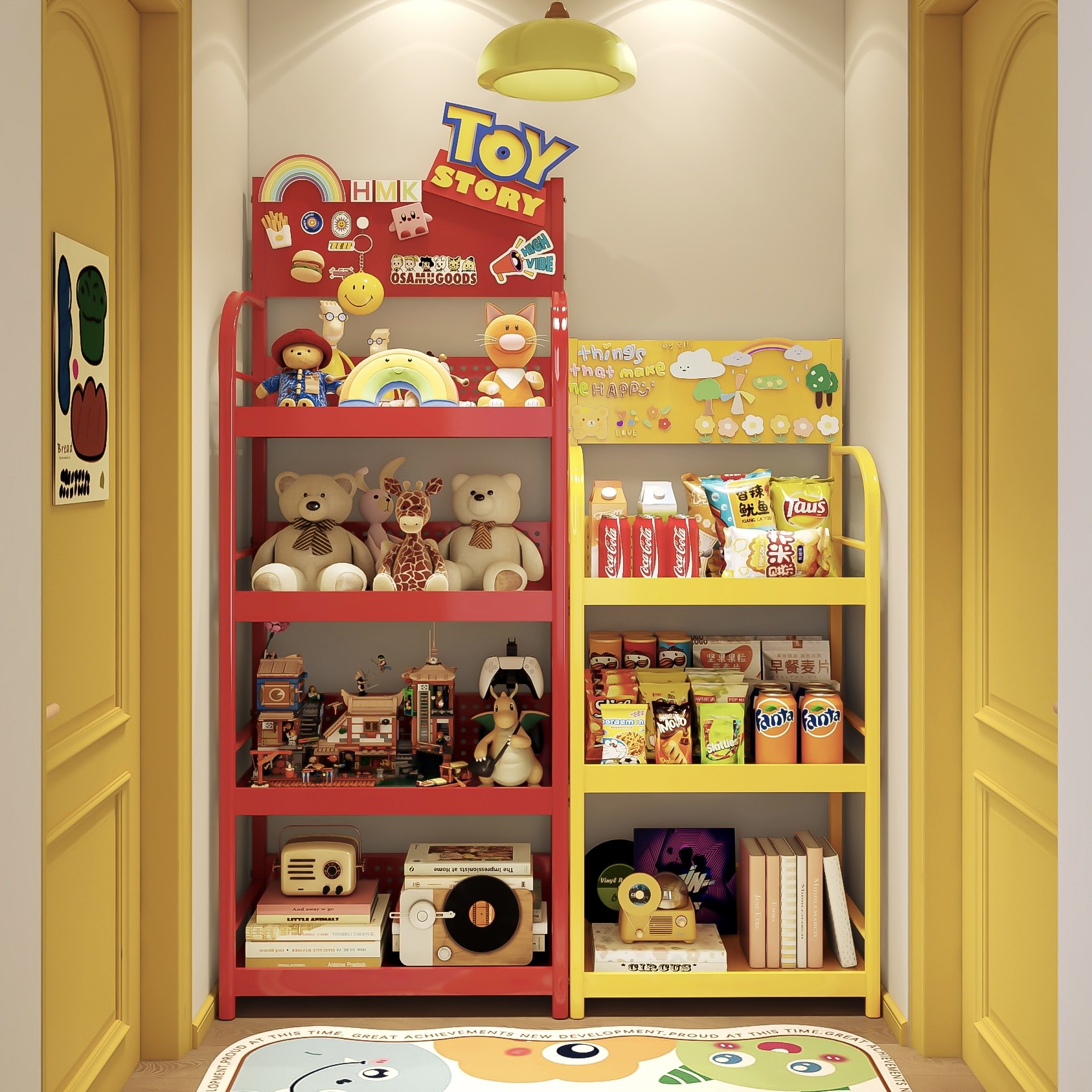 弗林斯多巴胺置物架多层收纳客厅高颜值落地卧室玩具零食储物架子,收纳整理,整理架/置物架/收纳架,淘宝优惠券,粉丝福利购,淘宝优惠卷