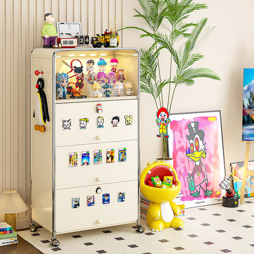 手办展示柜落地盲盒收纳架高颜值