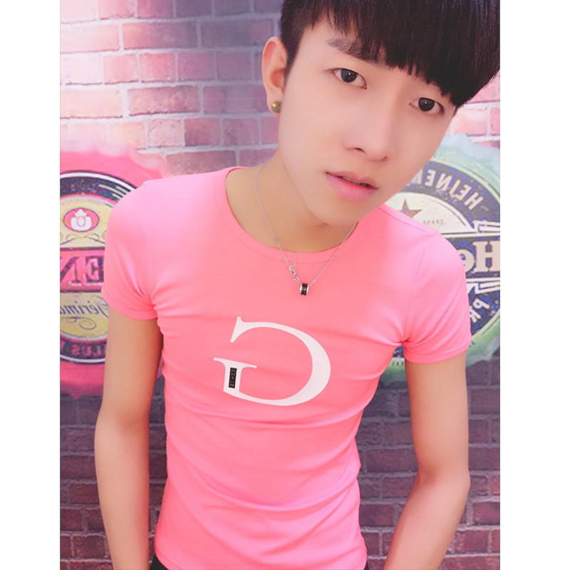 2020另類鵬同款圓領純色t恤男韓版修身時尚個性新款字母半袖棉t新在類目 男裝, T恤中 - 來自Buy2taobao.com提供專業的淘寶代購服務