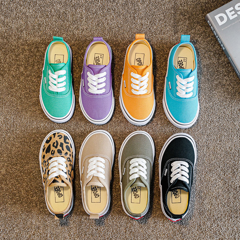 宝宝帆布鞋亲子鞋春秋送松紧带儿童糖果色布鞋男童板鞋女童休闲鞋