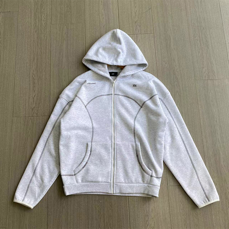 thumbnail for German Street Fashion Men&#039s Winter Fleece-Lined Loose Hooded Zip-Up Sweatshirt Cardigan Casual Sweatpants Set