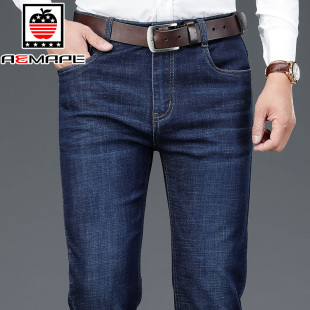 牛仔裤 深蓝色新塘高端长裤 秋冬季 2023宽松大码 子休闲 新款 直筒男士