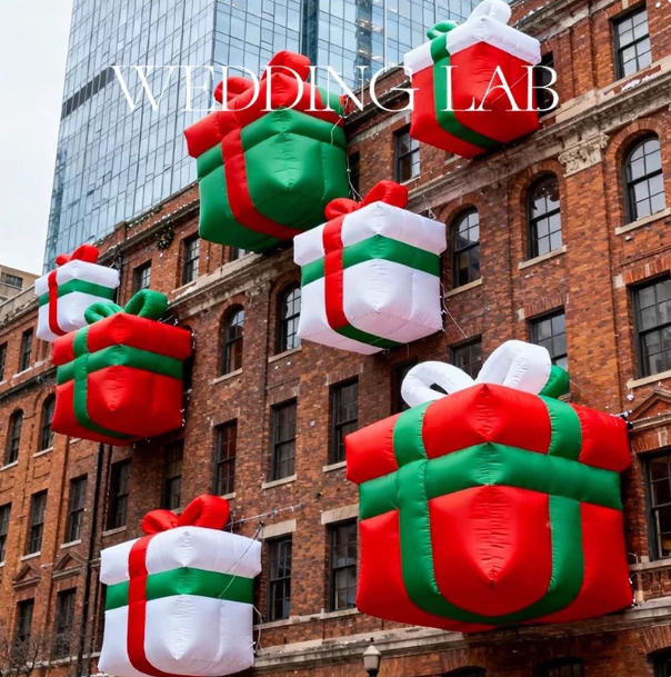 圣诞礼物盒充气气模圣诞节商场装饰大型户外节日布置定制气模美陈