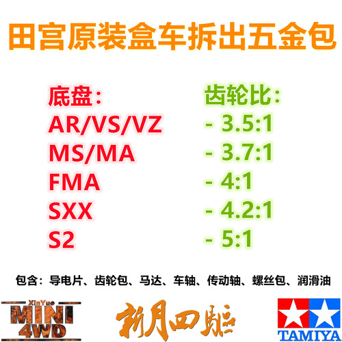 田宫四驱盒车拆出五金包